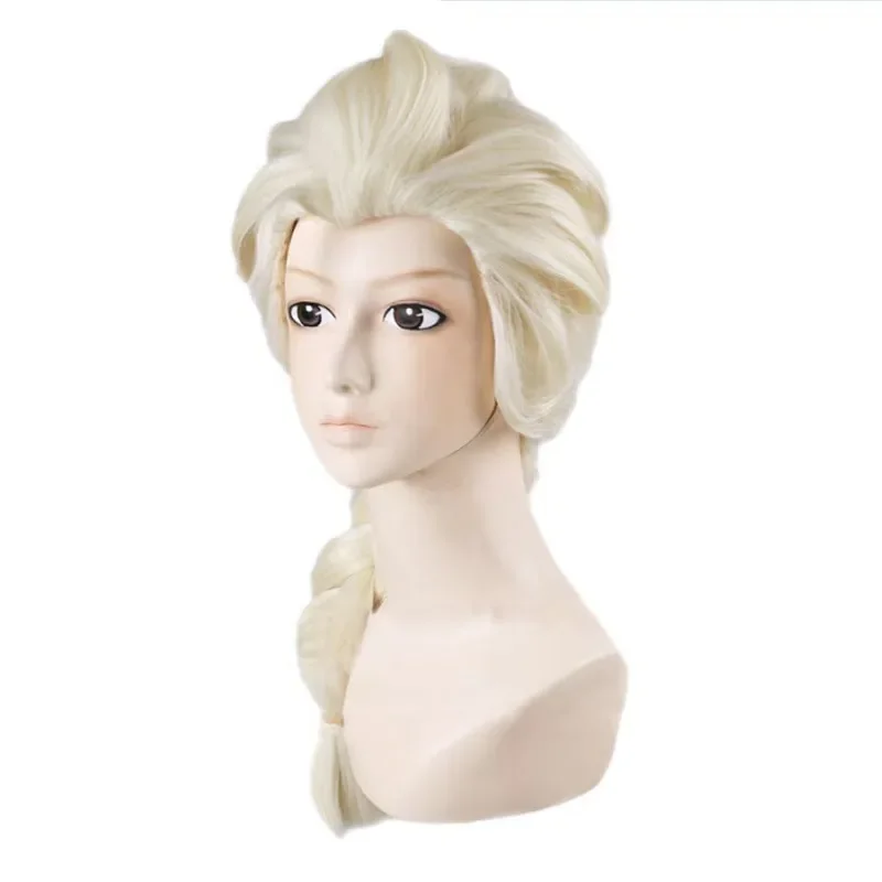 2025 Perruque Cosplay de Princesse Elsa et Anna de Haute Qualité, Faux Cheveux Synthétiques Tressés Blonds et Bruns, pour Costum