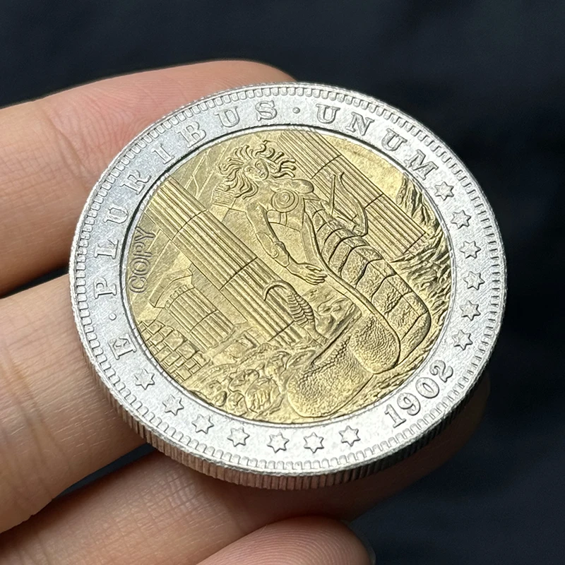 US 1902 Snake King dual color wandering Copy commemorative coin, gold and silver medals, furniture decoration, collector's gift