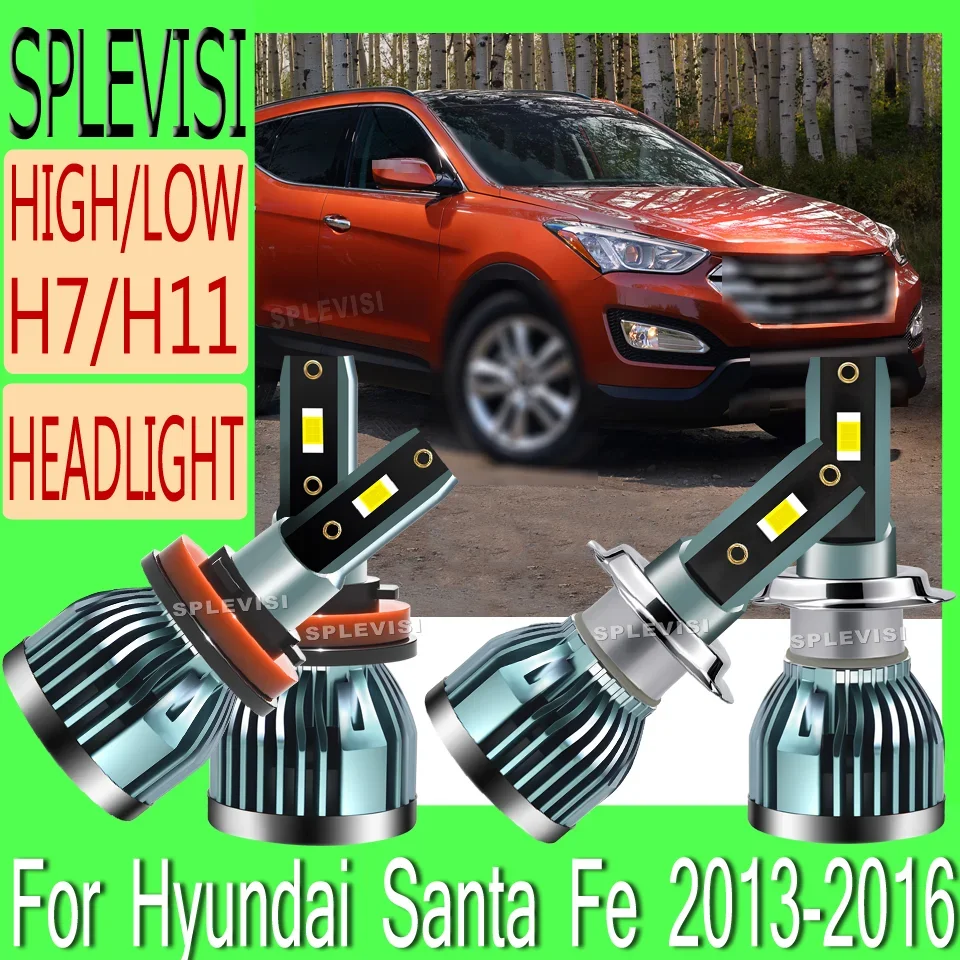 

Headlight LED Shockproof Dustproof Reliable Night Visibility Quick Installation 12v For Hyundai Santa Fe 2013 2014 2015 2016
