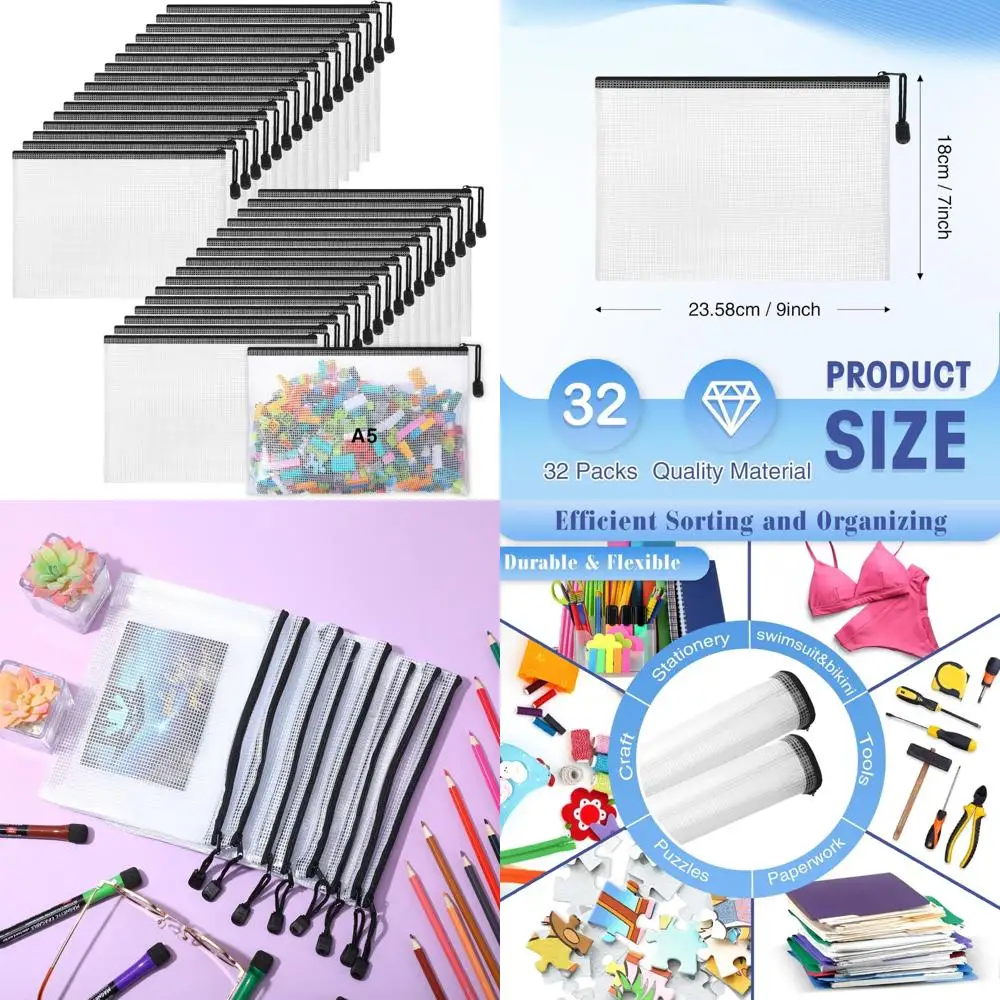 

32 Pcs Mesh Zipper Bags Toy Storage Bikini Organizer Bag Bolsas Para Guardar Trajes De Baño Waterproof Zipper Reusable Pouch Pu