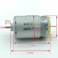 JOHNSON 69212 RS-550 Motor DC 6V-12V 30000RPM High Speed Power Large Torque Mini 36mm Carbon Brush Motor DIY Electric Drill Tool