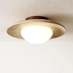 Nordic Modern Stone Marble Ceiling Lamp Bedroom Corridor Flush Mounted Ceiling Light Vintage Hallway Indoor Lighting Fixture