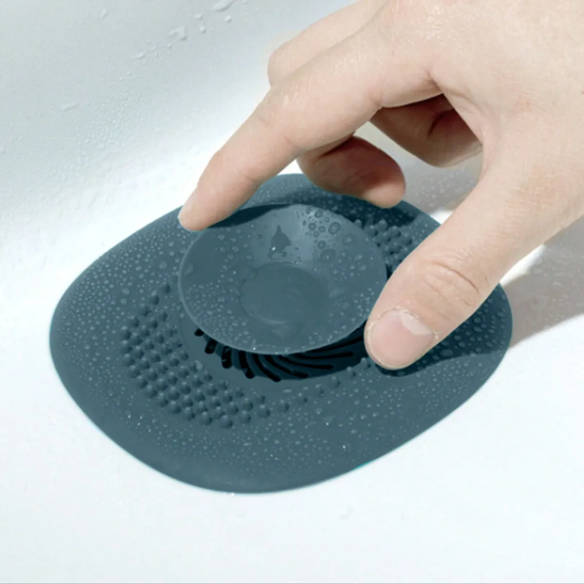 

1pc Press Type Floor Drain, Deodorant Cover, Washbasin Sink Filter, Hair Plug, Toilet Deodorant Pipe Sealing Plug For Bathroom,