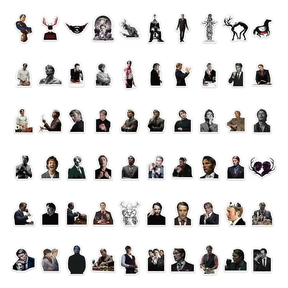 60 قطعة من ملصقات هانيبال جرافيتي المزخرفة المقاومة للماء، حافظة هاتف للكمبيوتر المحمول، خوذة DIY #4