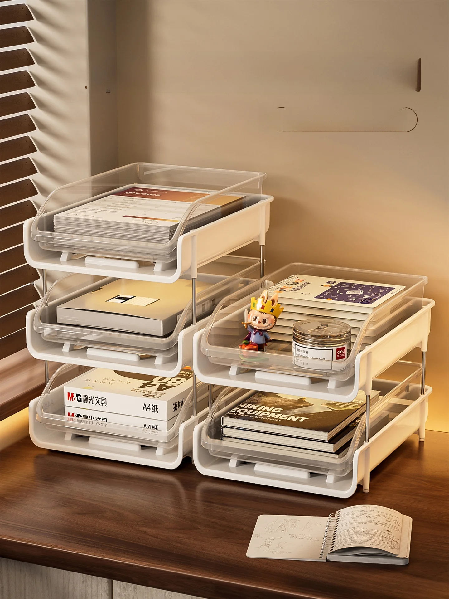 

Desktop File Organizer Der Sle Multi Layer Storage Box for A4 Paper Office Desk Stationery Arrangement Plastic Cubic ape