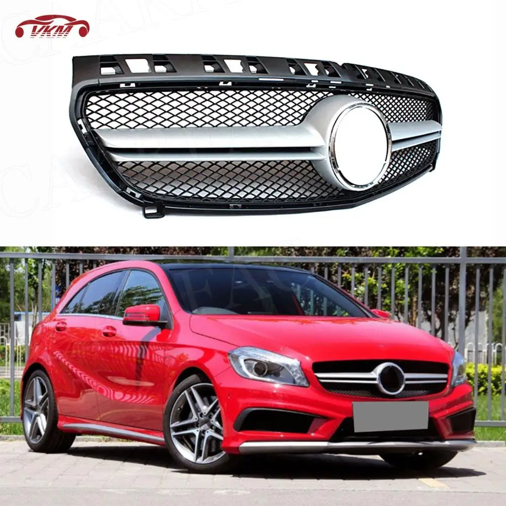 

ABS Black/Silver Front Bumper Grille for Mercedes Benz A class W176 A45 AMG 2013-2018 Car Racing Grills A Style