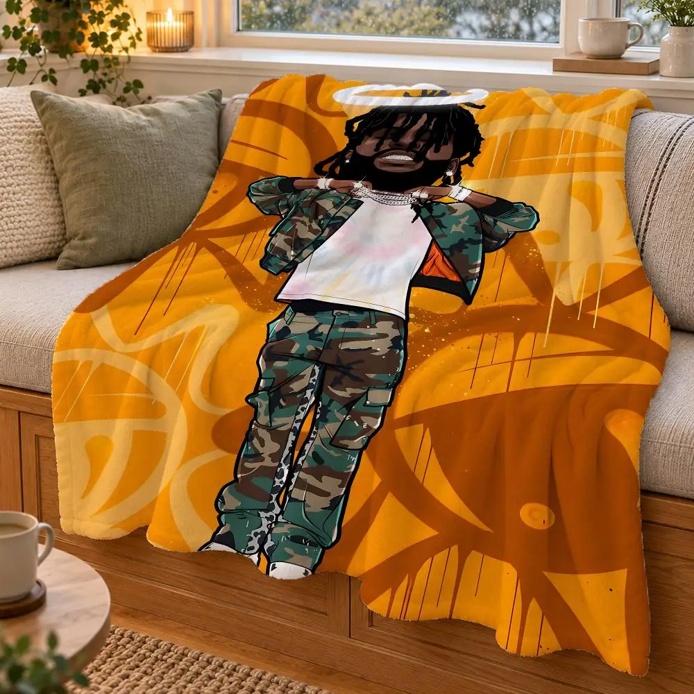 American Hip Hop Rapper Chief Keef Throw Double Sided Flannel Throw Blanket Soft Warm Washable Home Decor