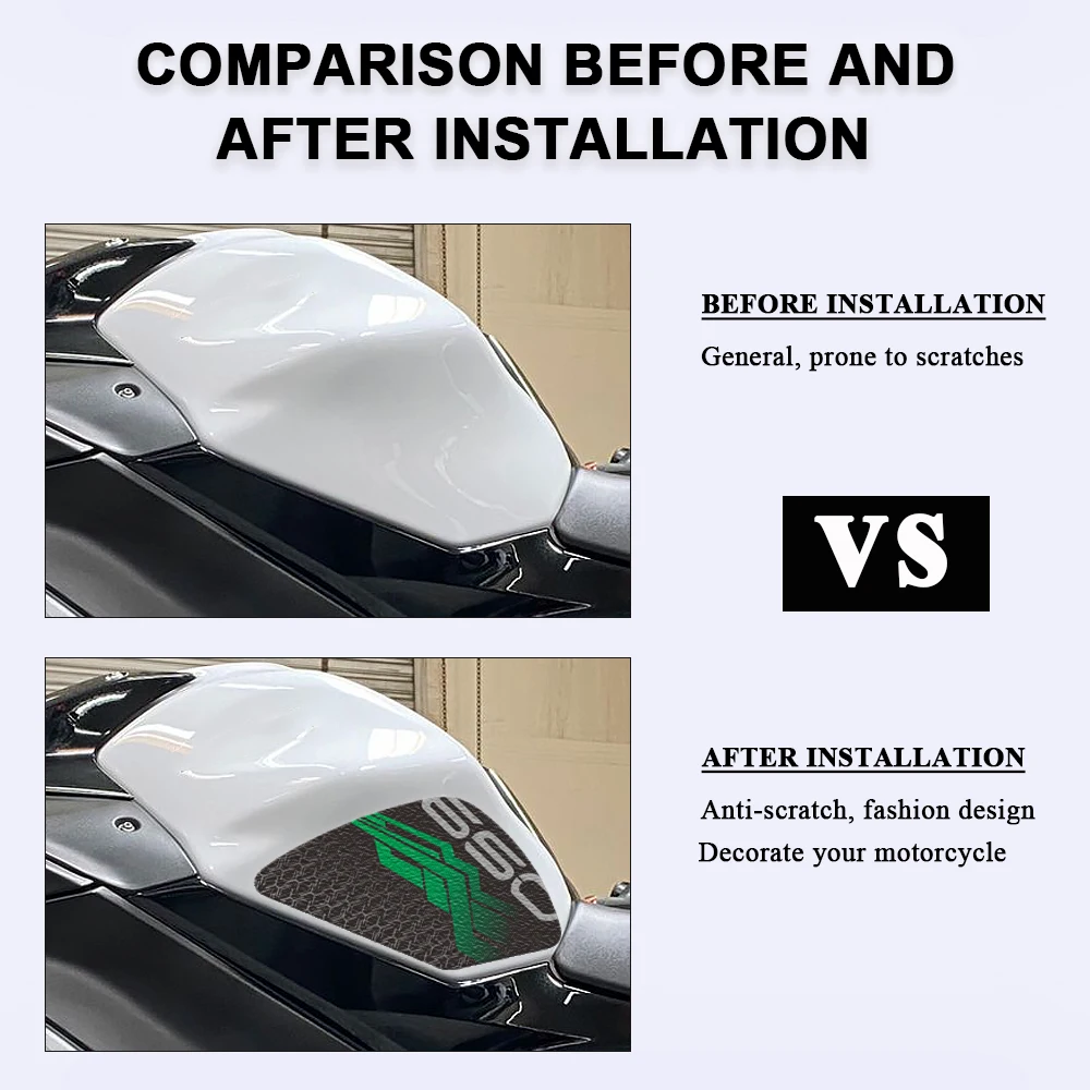 Fashion Motorcycle Sticker Anti-slip Fuel Tank Pad Protector 3D Decal Accessories For Kawasaki Ninja 650 Ninja650 2017-2025 2026