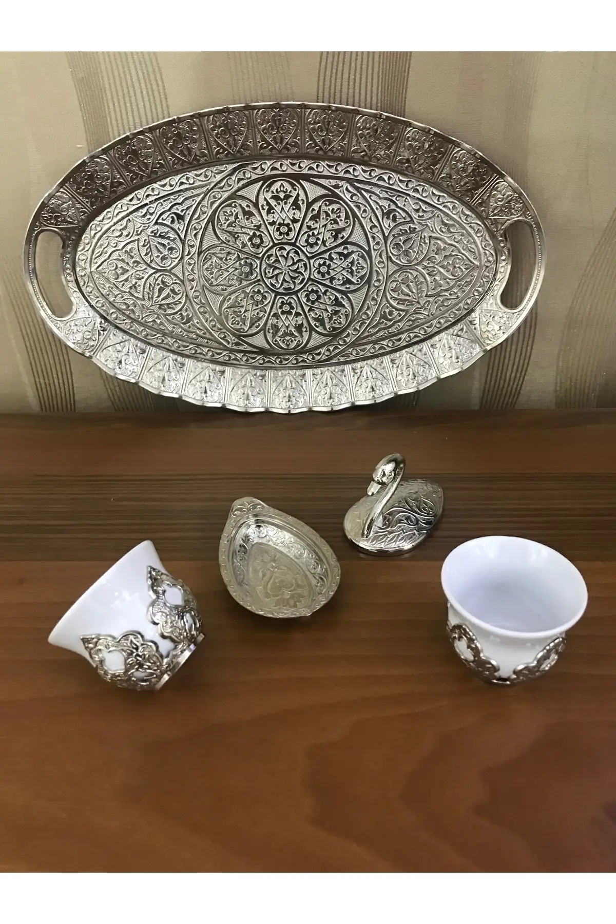 

Kuswan pattern coffee cup set 2 Li & tray Cooper Luxury Cups