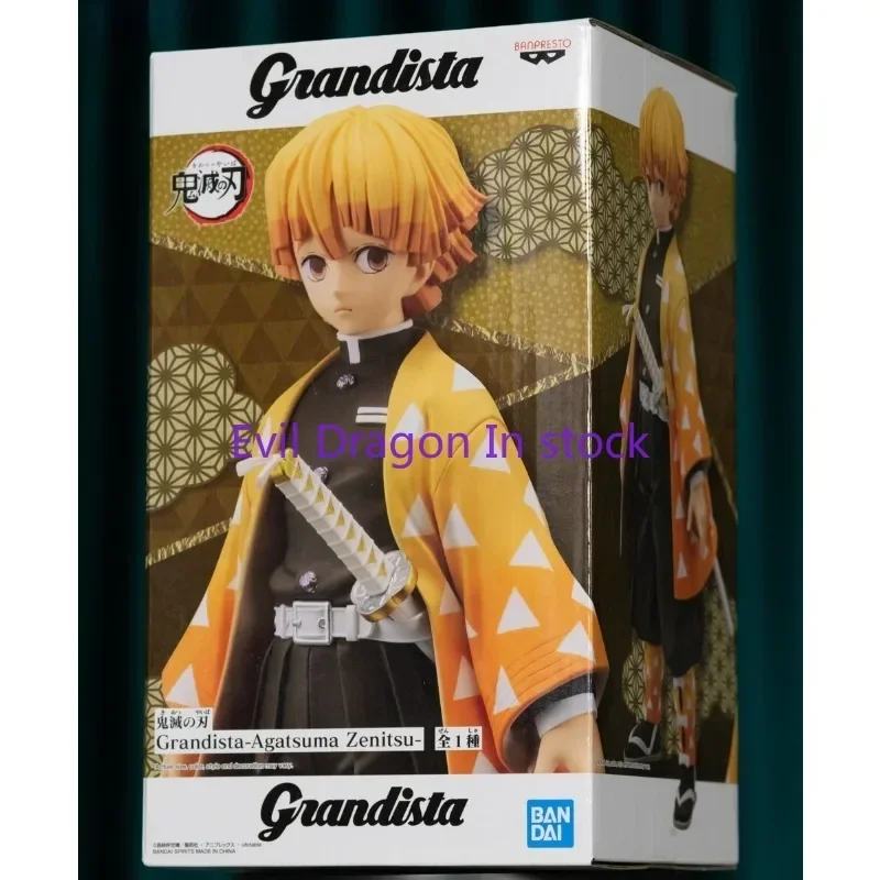

Bandai натуральная аниме-фигурка Banpresto Demon Slayer Grandista Agatsuma Zenitsu, экшн-игрушки для мальчиков и девочек, подарок, Коллекционная модель