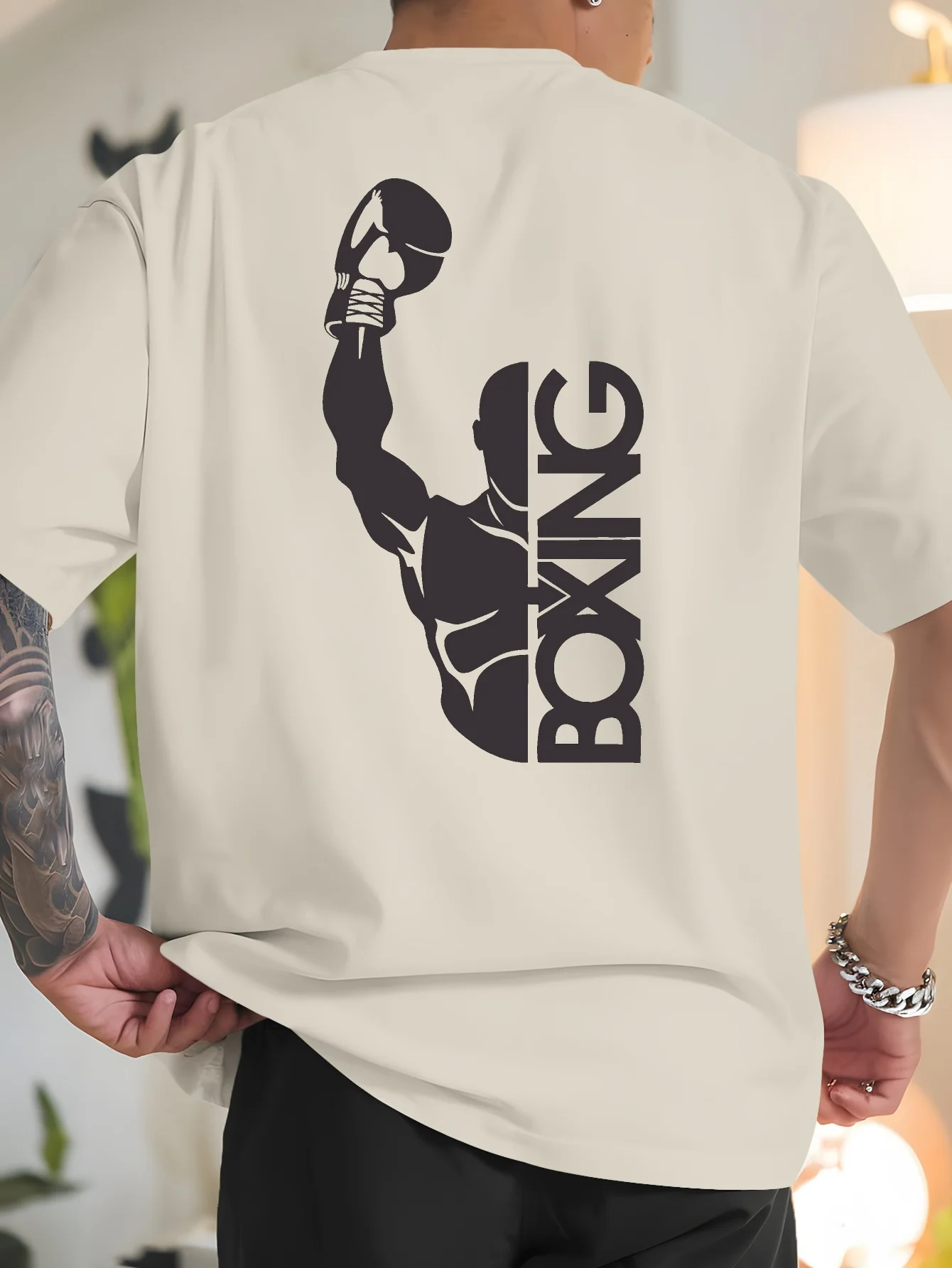 Men's BOXING Sports Fitness T Shirt Cotton Tee Casual Oversized Summer Spring Loose Top Streetwear BOXING lovers Gifts Novelty