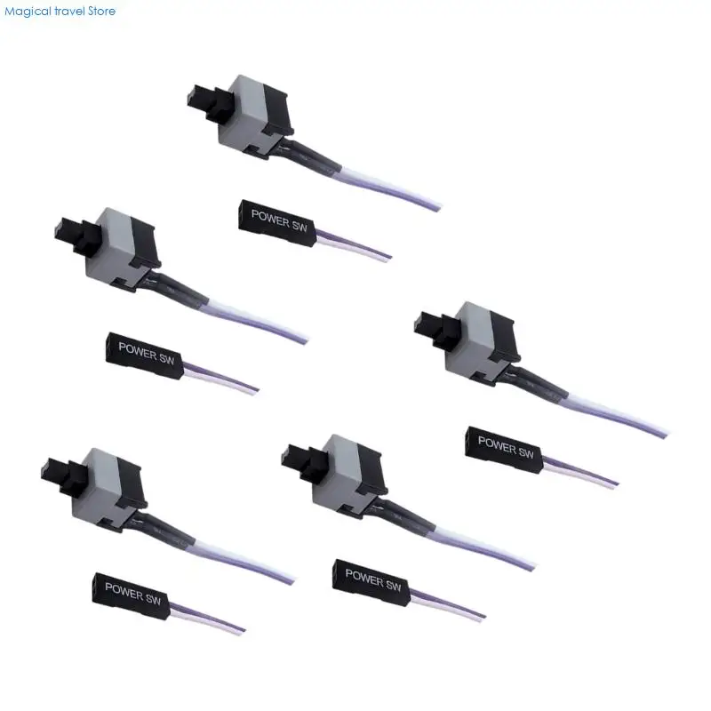 N2UB Power Button Cables 50cm 2Pin Motherboards OnOff Switcher Wire for Desktop