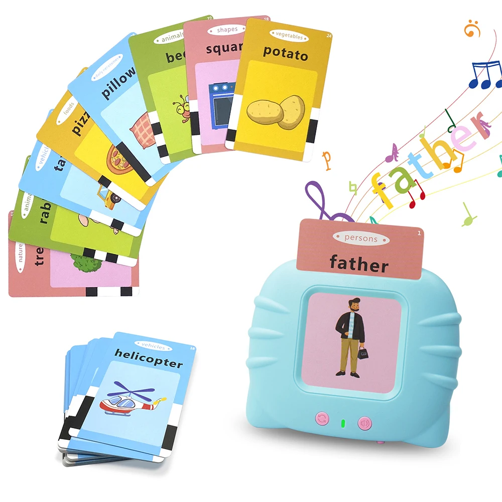 Educational Learning Talking Flash Card Kindergarten Kids English Language Electronic Audio Book Learn English Words Toy Machine