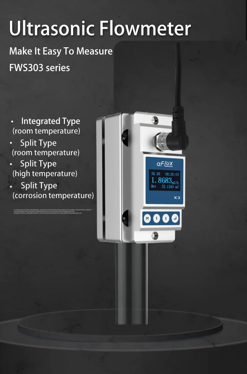 Externer Clip, einfach zu installierender Ultraschall-Durchflussmesser für Rohre DN15-DN40