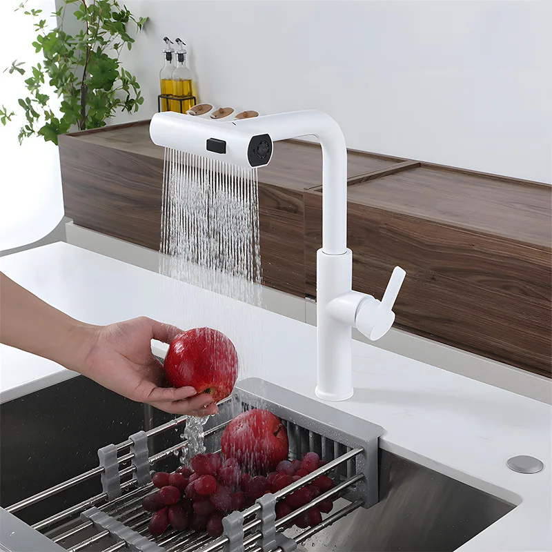 

Многофункциональный кухонный универсальный смеситель из нержавеющей стали, пистолет, серый водопад, раковина для овощей, смеситель для горячей и холодной воды