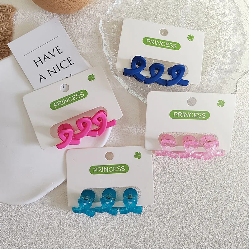 3PC Korean Small Colorful mini Hair Claw Clips Clamp for Women Girls Kids Childs Headband for Hair Washface Accessories Headwear
