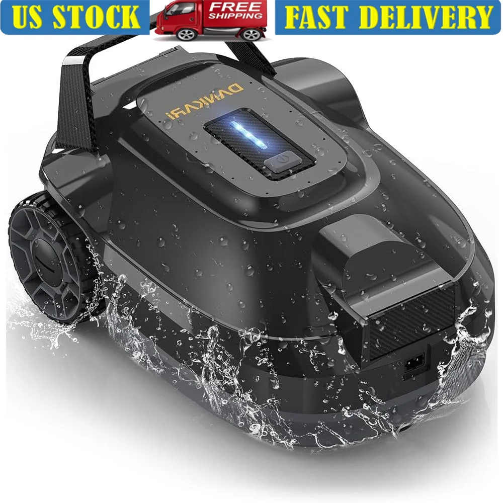 

Cordless Robotic Pool Cleaner Rechargeable Vacuum Automatic Above Ground In-Ground Swimming Pool Smart Suction removes Debris