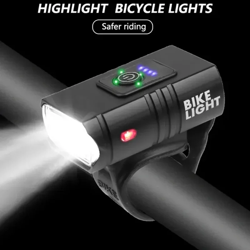 1200LM T6 LED 자전거 헤드라이트 – USB 충전식 MTB 전면 램프, 방수 기능, 6가지 모드 지원