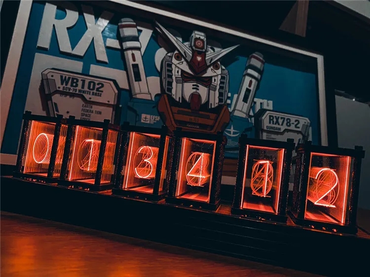 RGB light tube clock, A time machine DIY kit LED desktop creative decoration, boyfriend gift