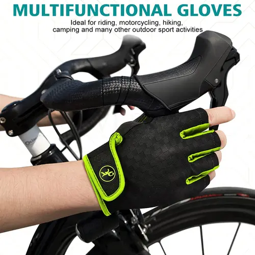 Imagen 2 del producto MOREOK-guantes deportivos Unisex sin dedos para bicicleta de montaña y carretera, almohadillas de Gel de 5MM, guantes antideslizantes para ciclismo al aire libre para hombres y mujeres