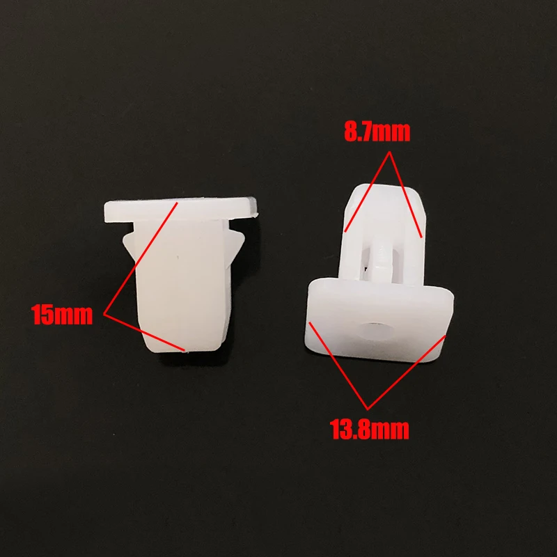 50Pcs Square Auto Bumper Fastener Rivet for Fiat 500 500x ducato tipo panda bravo doblo stilo freemont Plastic Clips White/green