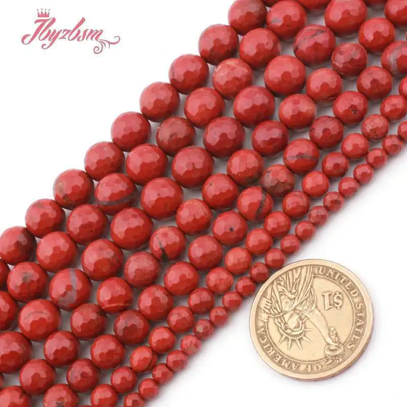 

Faceted Red Jasper DIY Loose Bead,Natural Round Red Jasper Stone 15 inches for DIY Bracelet Bracelet Jewelry Making 6/8/10mm