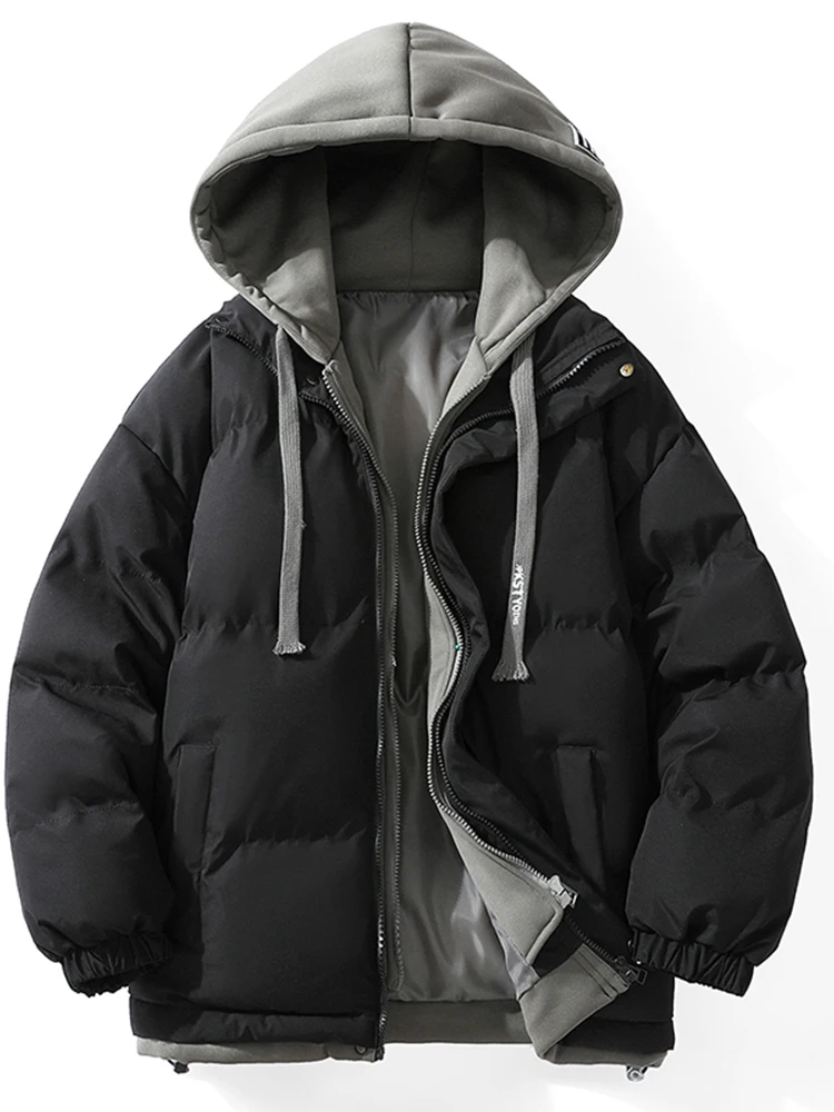 

Мужская зимняя теплая пуховая хлопковая куртка с капюшоном, модное брендовое пальто с капюшоном, молодежное пальто (4) Long Sve, повседневная одежда на молнии...