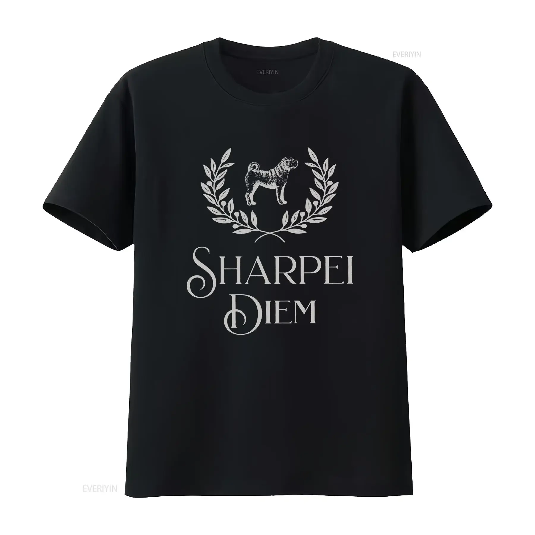Funny Shar Pei T Shirt SharPei Dog Mom Lover Lovers Dad Carpe Diem Pun vintage Washed streetwear Top For Everyday Wear Soft