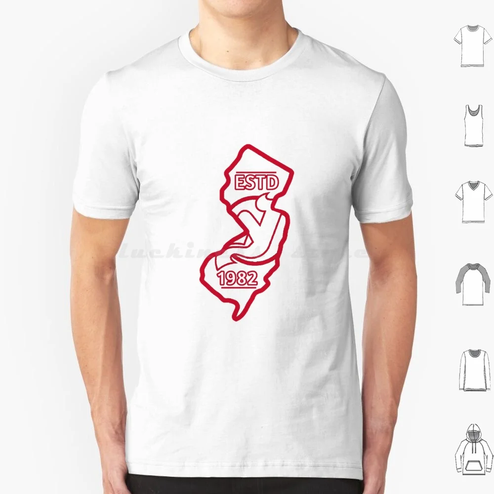 State Outline T Shirt Cotton Men Women DIY Print New Devils Nj Devils Njd Black White Red Ny Rangers Simple Jack Hughes Nico