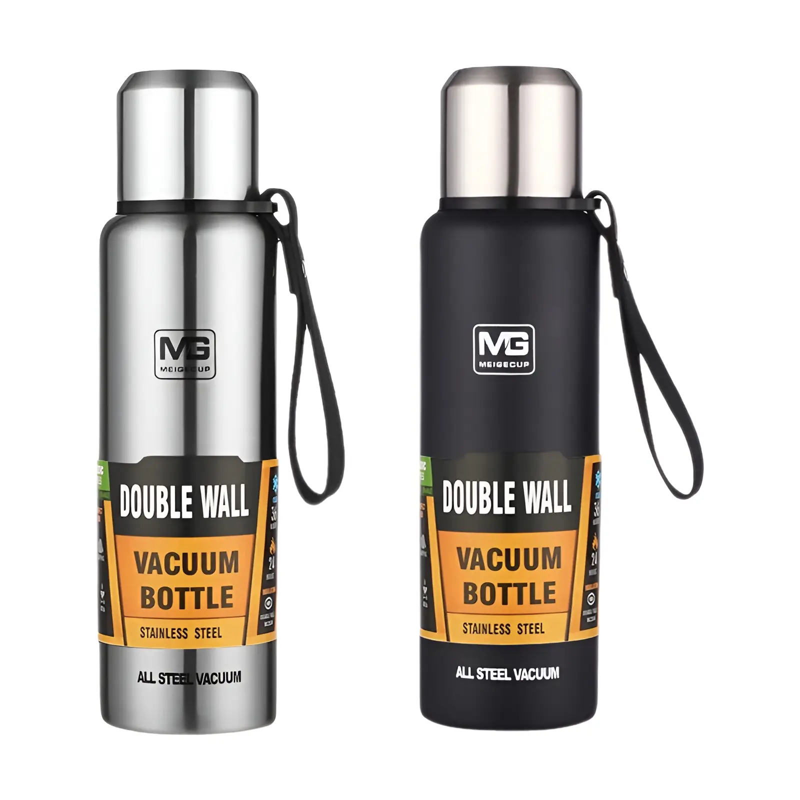 UPORS Garrafa térmica portátil de aço inoxidável de grande capacidade, copo isolado com corda, garrafa térmica 500/700/1000/1500ml