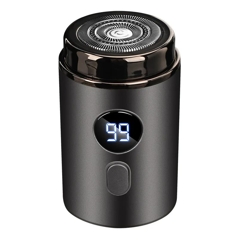 ماكينة حلاقة صغيرة بمسدس فولاذي من النوع C قابلة لإعادة الشحن بشاشة ديجيتال ماكينة حلاقة كهربائية للرجال ذكية محمولة للاستخدام أثناء السفر