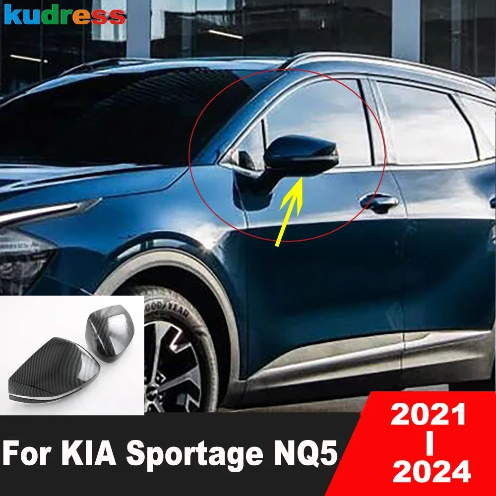 

Накладка на зеркало заднего вида для KIA Sportage NQ5 2021 2022 2023 2024, автомобильные боковые зеркала из углеродного волокна, крышки, аксессуары