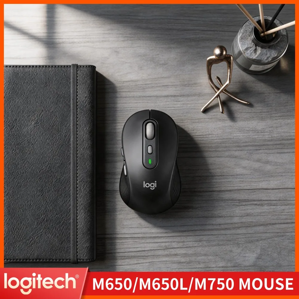Logitech M650 Ergonomic Wireless Mouse Quiet Click Operation Eco Conscious Build Rubberized Grip Surface For Long Hour Usage