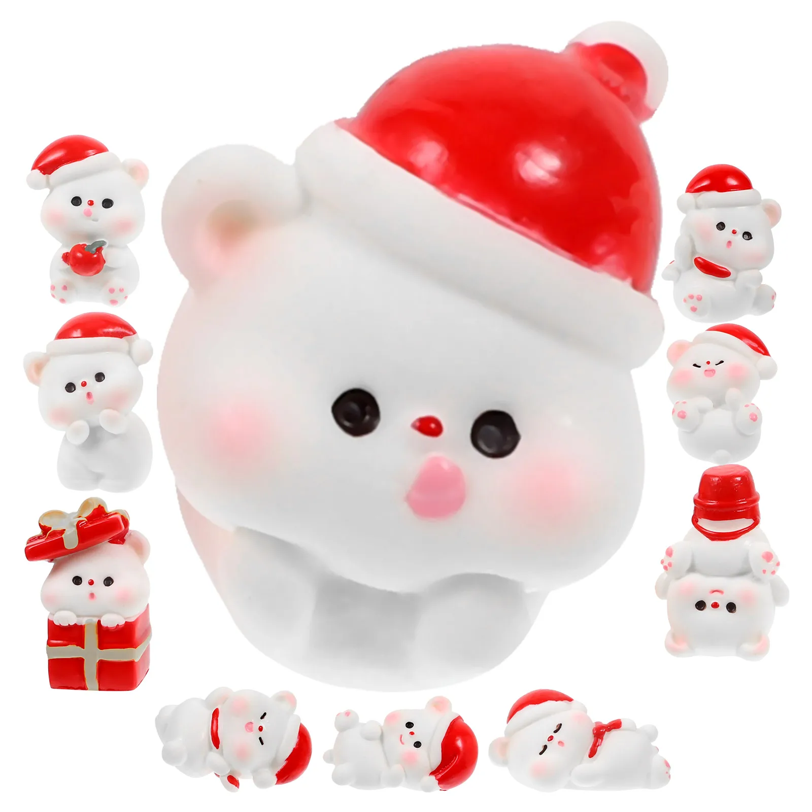 

10 Pcs Crystal Ball Decorations Mini Xmas Tree House Scene Layout Christmas Miniatures Realistic Design Practical