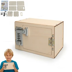 DIY Wooden Mechanical Password Box Kit Money Bank with Combination Lock  Educational Experimental Toy for kids Gift