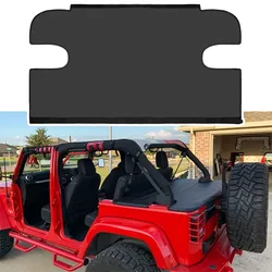 Tonneau Cover for Jeep Wrangler JK Unlimited (2007-2018) 4 Door Rear Vinyl Trunk Cargo Cover, Jeep Tailgate Ton Cover, Black