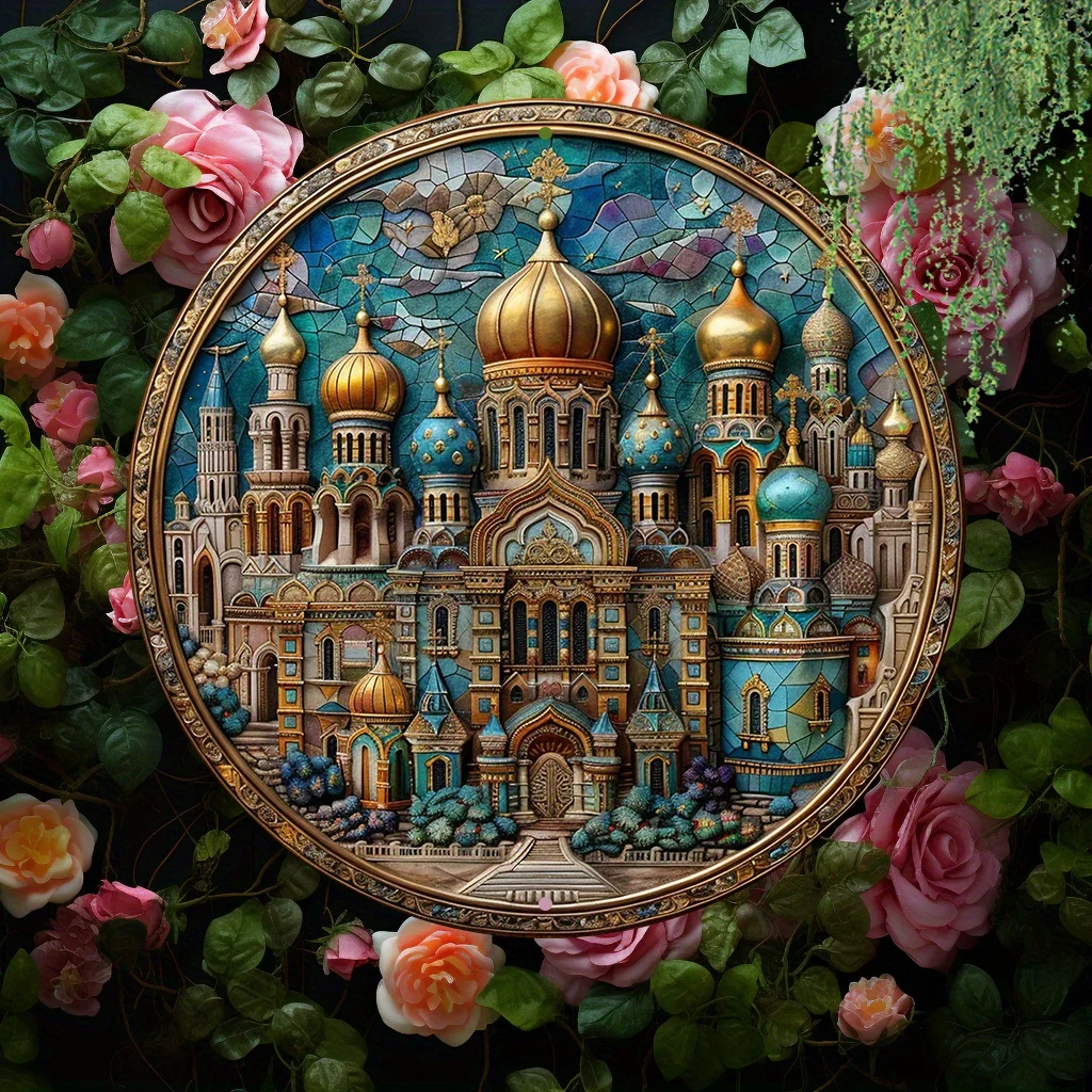 

Aluminum 2D Flat Santa Sophia Cathedral " Wall Art - UV & Scratch Resistant, Decor for Living Room & Home, 8x8In/11.8x11.8In