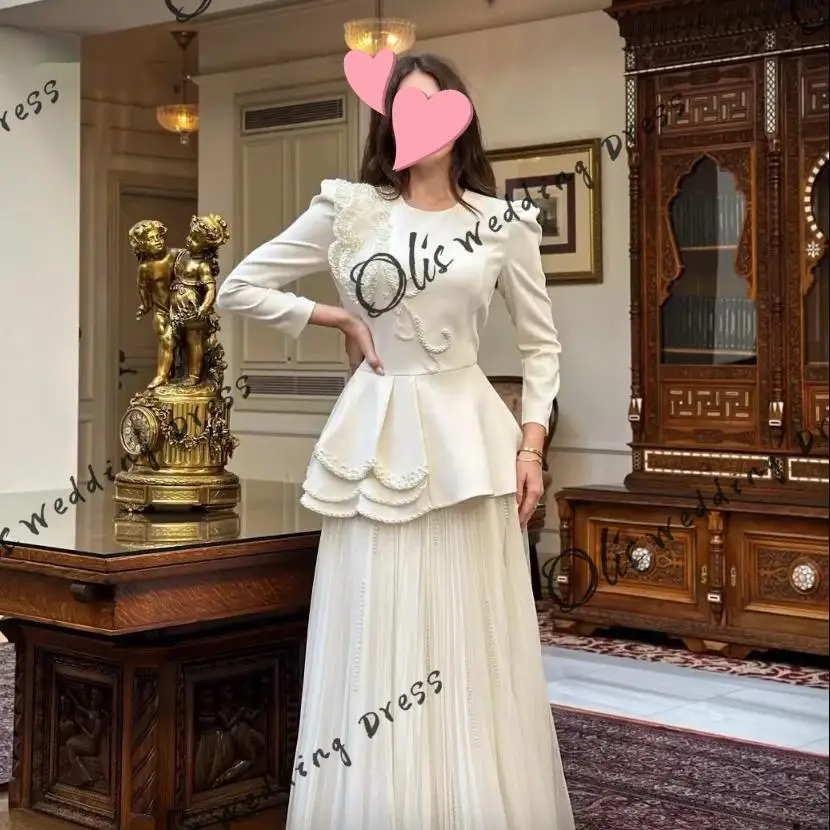 

customized Dress Elegant Vintage Sweet Ivory Beads Pearls A-Line Ruffle Customize Formal Occasion Prom Dress Evening Party Gowns