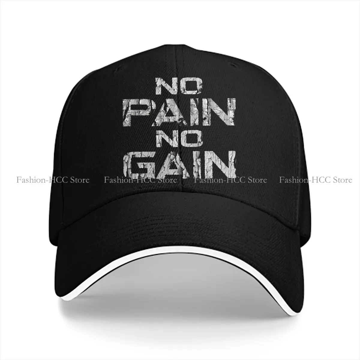 Pure Color Dad Hats Vintage Hat Sun Visor Baseball Caps No Pains No Gains Peaked Cap