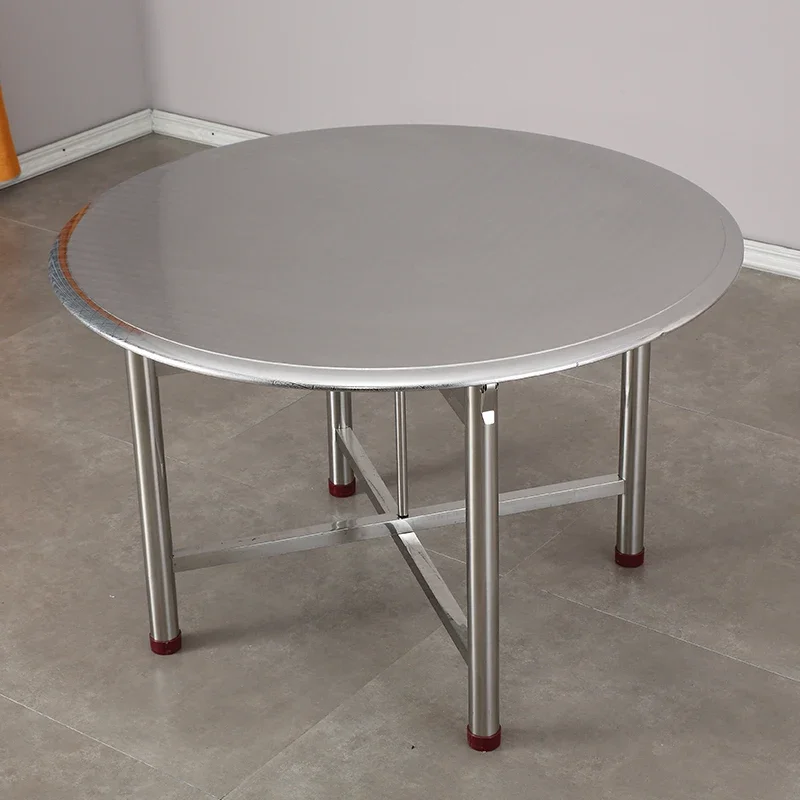 Double-layer stainless steel table folding table round meal tabl round large round tabl roun tabl eating table 10 people