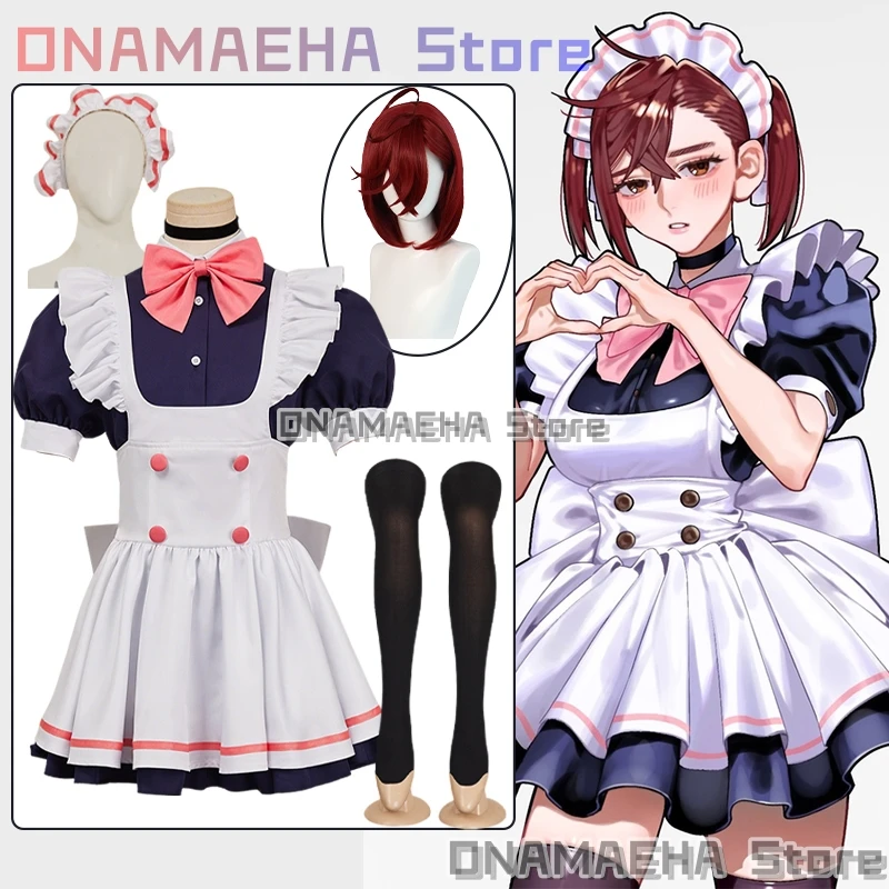 

Аниме Momo Ayase Косплей Костюм французской горничной Dandadan Momo Ayase Ролевая игра Лолита Платье Костюм Хэллоуин Маскировка для взрослых женщин