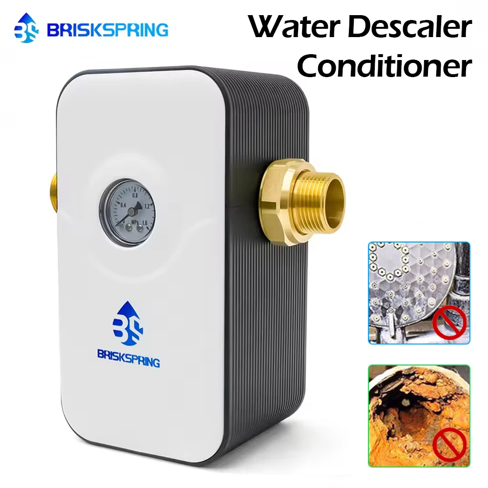 BRISKSPRING Water Heater Descaler and Scale Prevention System for Whole House Large Flow Softener Chemical Free, Non Electricity