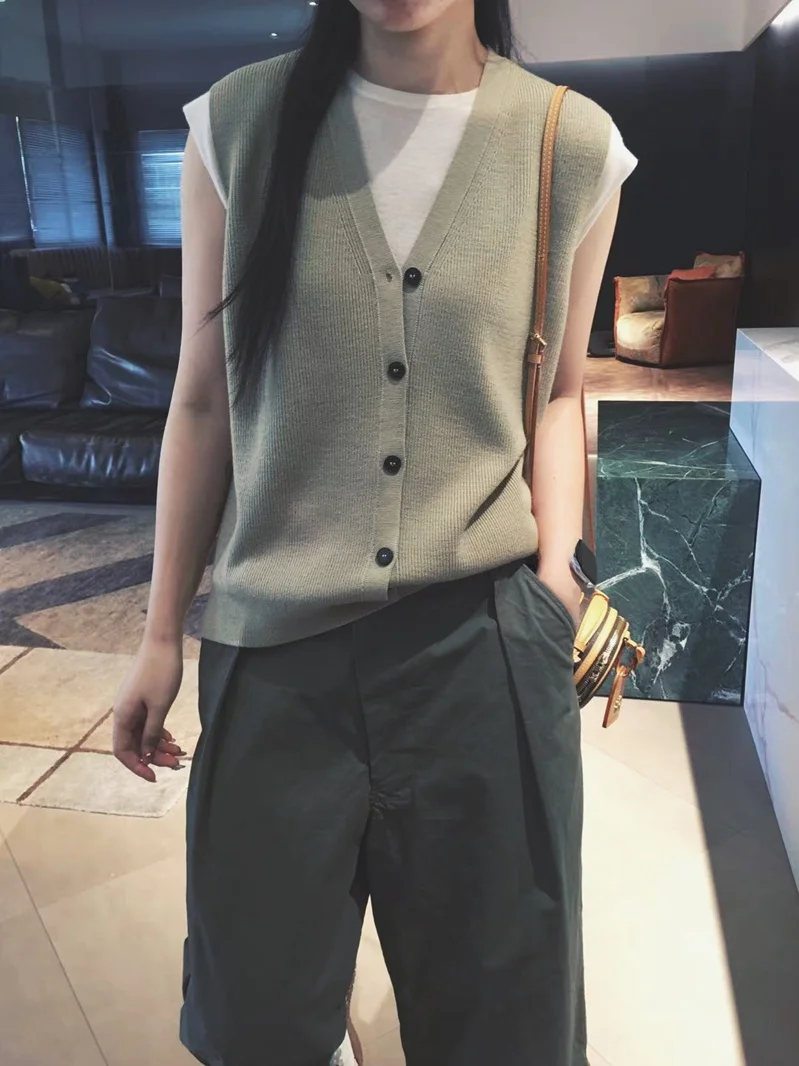 

Кардиган Cuijia из двухслойной тонкоплетеной шерсти с 48-ю петлями, на пуговицах из рога, с ребристой текстурой, мягкий шерстяной женский трикотаж