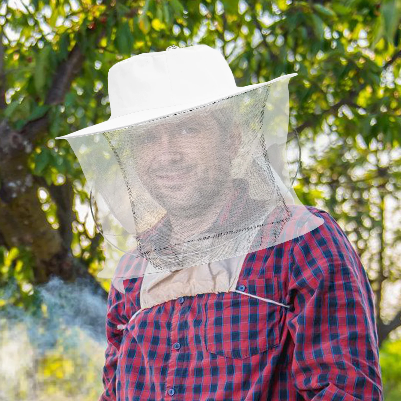 

Beekeeping Hat White Breathable Mesh Bee Keeper Hoods for Men Women Outdoor Fishing Hunting Hive Tool Protection Anti