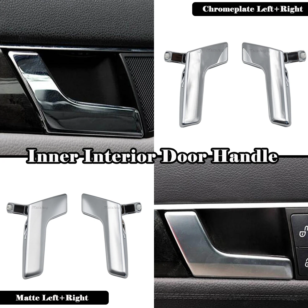 Poignée de porte intérieure de voiture galvanisée, couvercle de nervure de panneau intérieur, argent, Mercedes-Benz W204, classe C, 1 paire