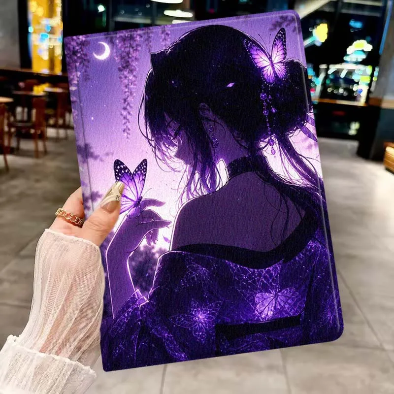 

Purple Butterfly Girl Soft For Apple iPad Pro Mini A16 A17 A14 4 5 6 7 6th 7th Gen 9.7 12.9 11 13 M4 inch Tablet Case