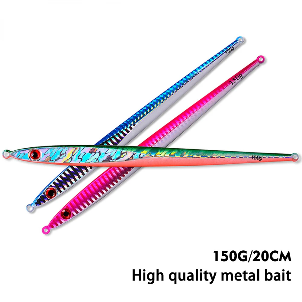 Fast Sinking Long Metal Jig Fishing Lure Slow Cast Jigging Spoon 200mm 150G 400G Artificial Shore Metal Bait Sea Tackle