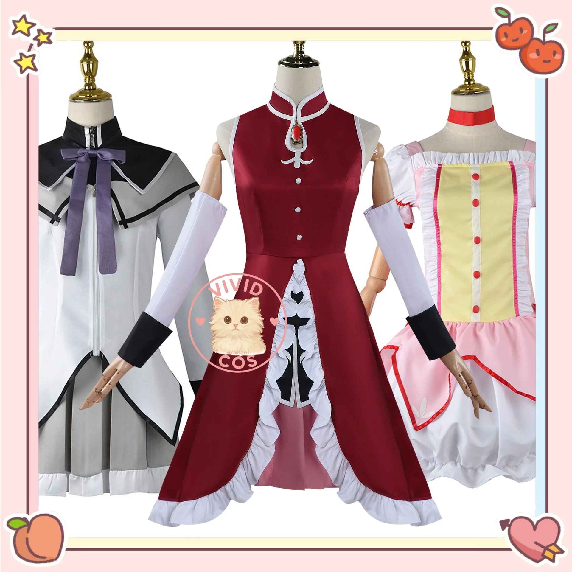 

Puella Magi Madoka Magica Madoka Kaname Homura Akemi Sakura KyoukoSakura Kyouko Cosplay Costume Sets Full Women‘s Clothing Set