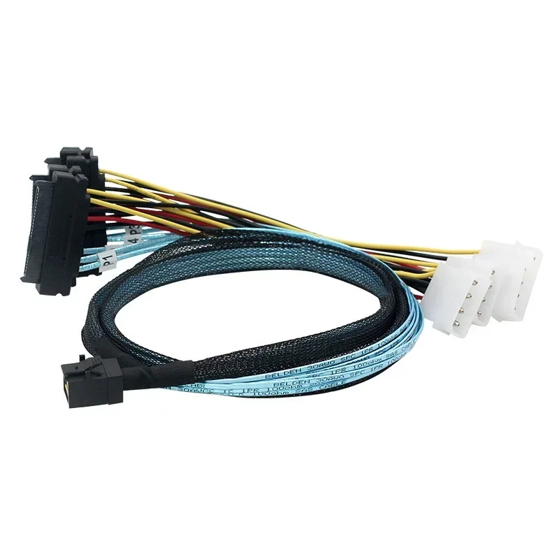 New Mini SAS Cable 12G Array Card SFF-8643 To 4xSAS 8482 Server Hard Disk Data Cable 4P