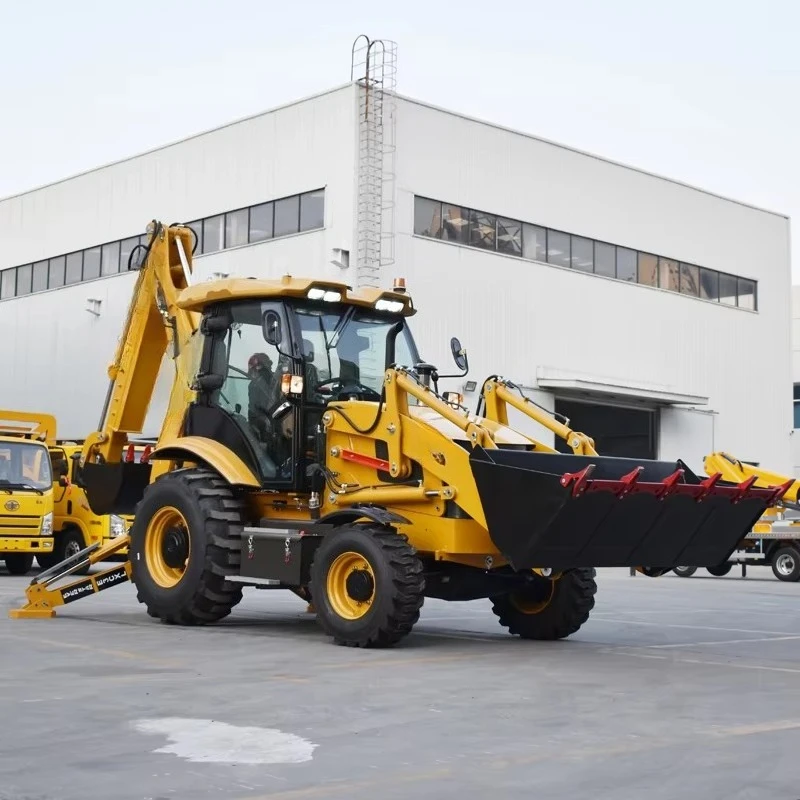 Multifunctional Backhoe Loader Integrated Digging Loading Lifting Functions Widely Applied In Municipal Road Construction